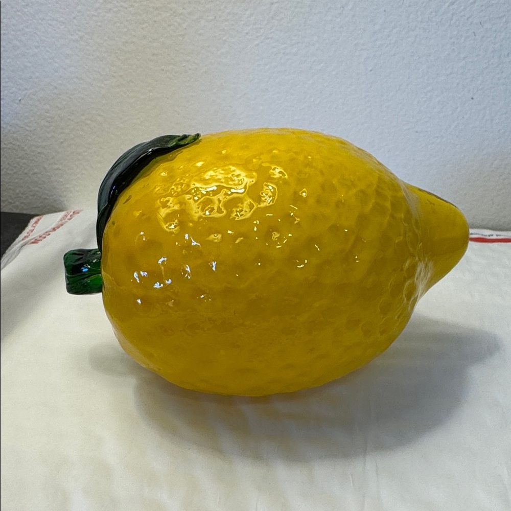 Vintage Empoli Style Yellow Glass Lemon Decor
